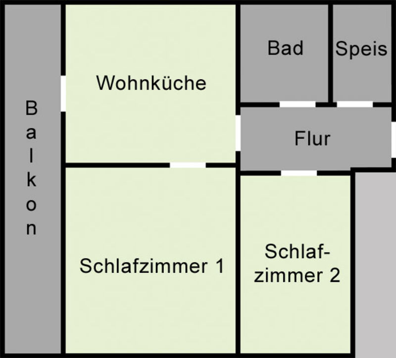 Grundriss-Skizze Ferienwohnung im Bayerischen Wald